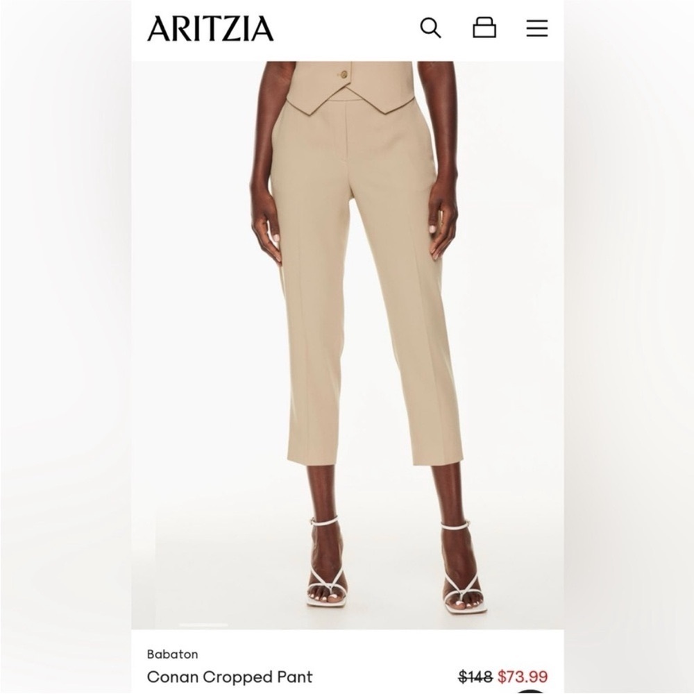 Aritzia Babaton Conan Cropped Pant - Tan